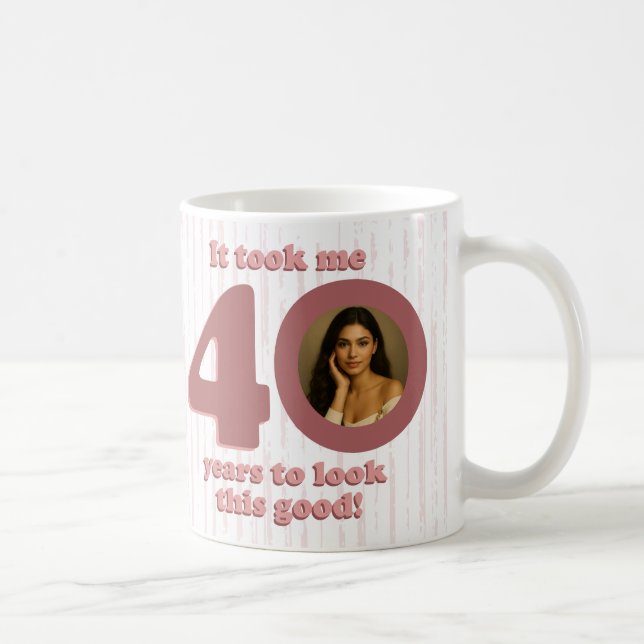 Modern Dusty Rose Fabulous 40th Birthday Women Kaffeetasse (Rechts)