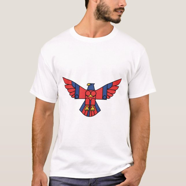 Modern Eagle – Geometric Flight in Bold Primary Co T-Shirt (Vorderseite)