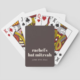 Modern Earthy Brown Bat Mitzvah Custom Favor Spielkarten