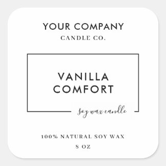 Modern Editable Candle Label Template Quadratischer Aufkleber
