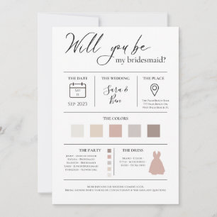 Modern Editable Color Bridesmaid Vorschlag Info Ca Einladung