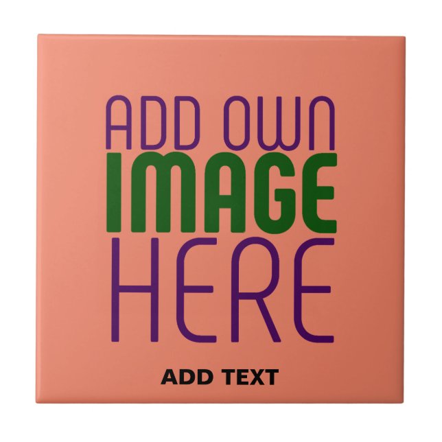  MODERN EDITABLE CORAL ORANGE IMAGE TEXT TEMPLATE FLIESE (Vorderseite)
