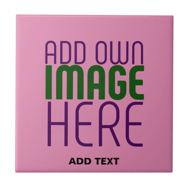  MODERN EDITABLE CUTE HOT PINK IMAGE TEXT TEMPLATE FLIESE (Vorderseite)