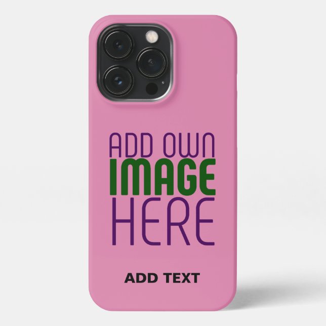 MODERN EDITABLE CUTE HOT PINK IMAGE TEXT TEMPLATE iPhone 13 PRO HÜLLE (Rückseite)