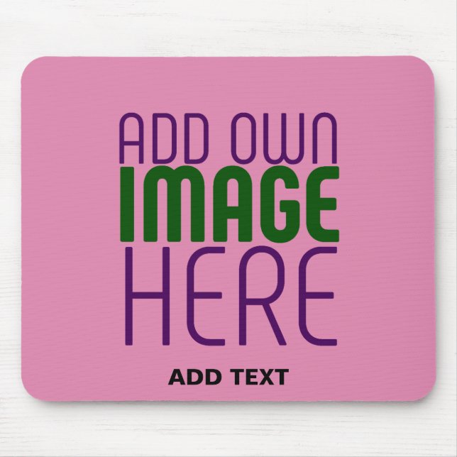 MODERN EDITABLE CUTE HOT PINK IMAGE TEXT TEMPLATE MOUSEPAD (Vorne)