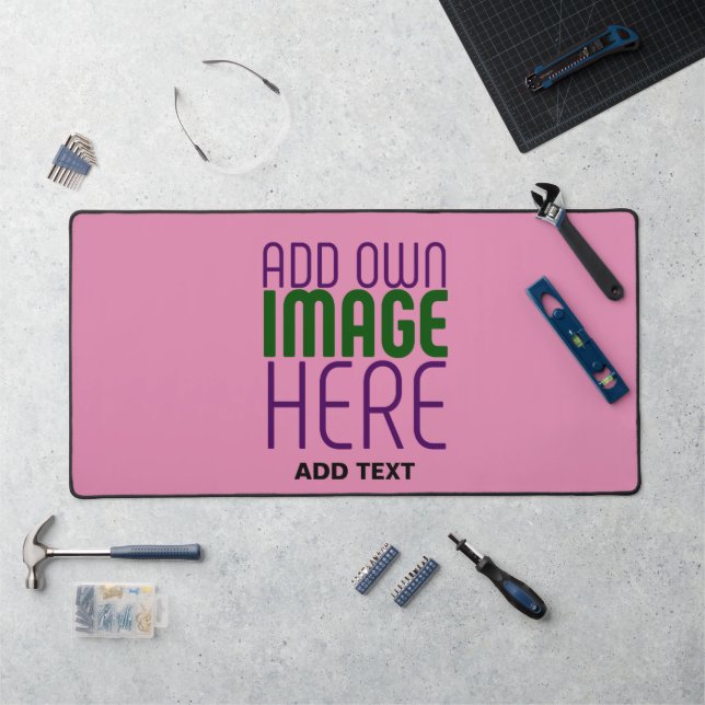 MODERN EDITABLE CUTE HOT PINK IMAGE TEXT TEMPLATE SCHREIBTISCHUNTERLAGE (Arbeitsplatz)