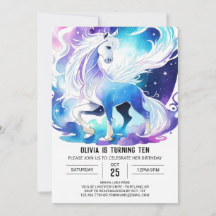 Modern Editable Pony Birthday Einladung