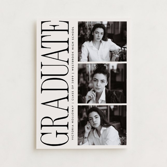 Modern Editorial Typography Graduate Announcement Einladung (Von Creator hochgeladen)