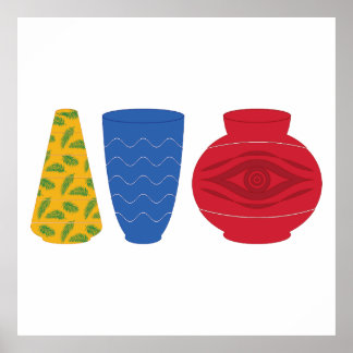 Modern Egyptian Vases Quadratisches Poster