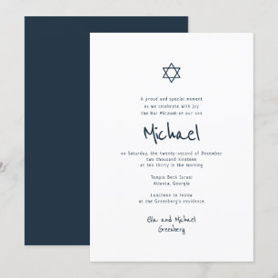 Modern + einfach Bar Mitzvah Einladung