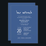 Modern einfach Bar Mitzvah Einladung<br><div class="desc">Besteht aus spielerischer Schrift- und San-Serif-Typografie; Alles vor einem Hintergrund mit blauem Hintergrund. Dieses wurde von Select Party Supplies entworfen, exklusiv für Zazzle. Abrufbar unter: http://www.zazzle.com/selectpartysupplies</div>