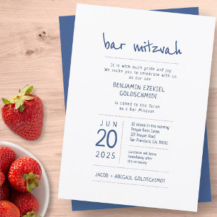 Modern + einfach Bar Mitzvah Einladung