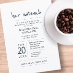 Modern einfach Bar Mitzvah Einladung<br><div class="desc">Besteht aus spielerischer Schrift- und San-Serif-Typografie; Alles vor einem Hintergrund mit weißem Hintergrund. Dieses wurde von Select Party Supplies entworfen, exklusiv für Zazzle. Abrufbar unter: http://www.zazzle.com/selectpartysupplies</div>