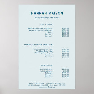 Modern, einfach, Beruflich, Salon, Preisliste Pos Poster