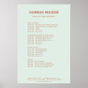 Modern, einfach, Beruflich, Salon, Preisliste Poster
