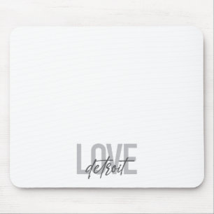 Modern, einfach, cool, urbanes Design Liebt Detroi Mousepad