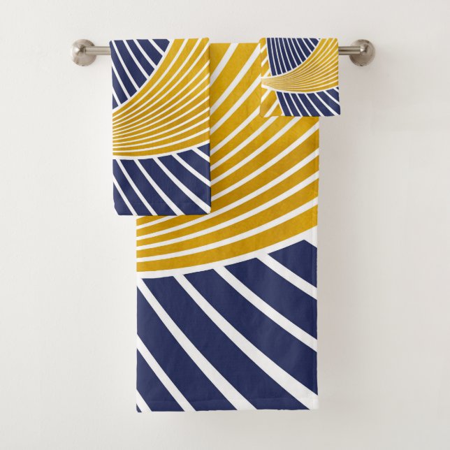 Modern, einfach, elegant, Wellen, Linien, Streifen Badhandtuch Set (Insitu)