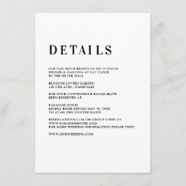 Modern, einfach, frisch - Hochzeit Enclosure Card Begleitkarte