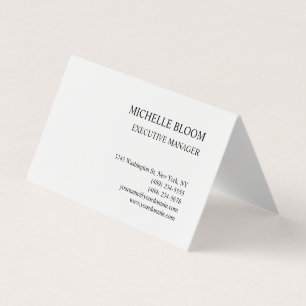 Modern Einfach Minimalistisch Weiß Visitenkarten