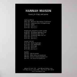 Modern Einfach, Professionell, Salon, Preisliste Poster