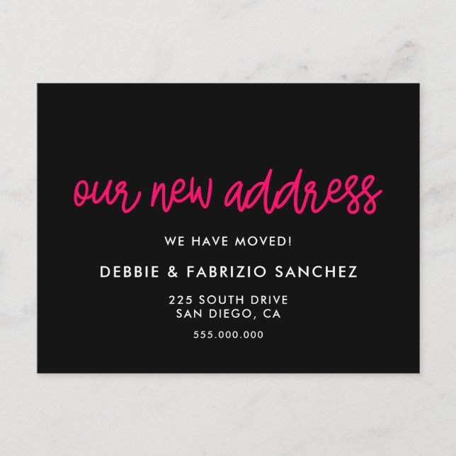 Modern & einfach Unsere neue Adresse Postkarte (Vorderseite)