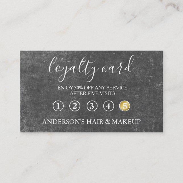 Modern Einfache elegante Typografie Loyalty Card Visitenkarte (Vorderseite)