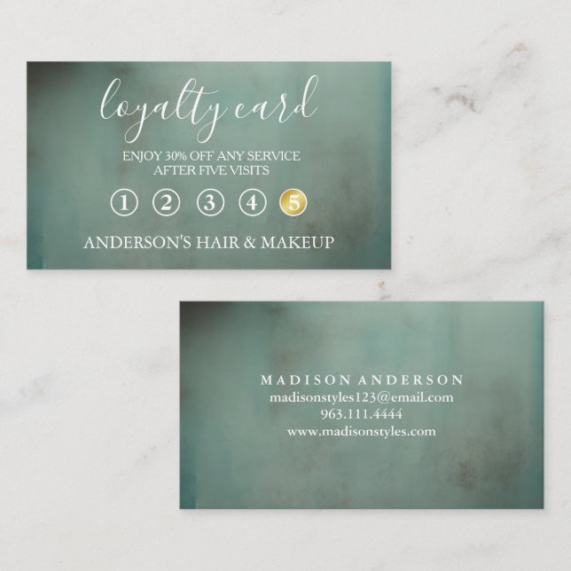 Modern Einfache elegante Typografie Loyalty Card Visitenkarte (Vorne/Hinten)