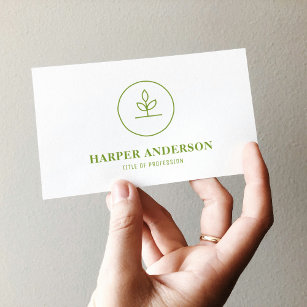 Modern Einfache Green Öko Beruflich Business Card Visitenkarte