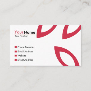 Modern einfache Minimalistische Red Floral Busines Visitenkarte