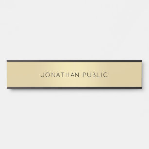 Modern einfaches Design Gold Black Trendvorlage Türschild