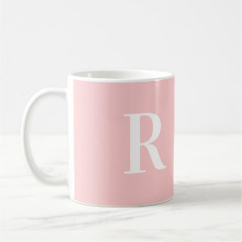Modern einfaches Monogramm Rosa Kaffeetasse