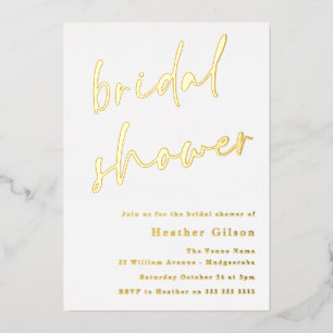 Modern einfaches Real Gold Brautparty Golden Folieneinladung