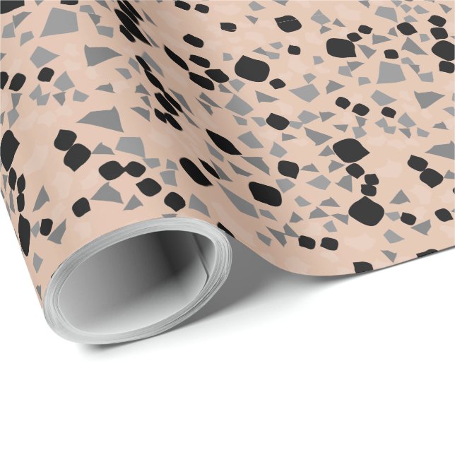 Modern einfaches, rotes Terrazzo-Wrapping Paper Geschenkpapier (Rolleneckpunkt)