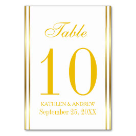 Modern Elegance Gold Table Number Seating Tischnummer