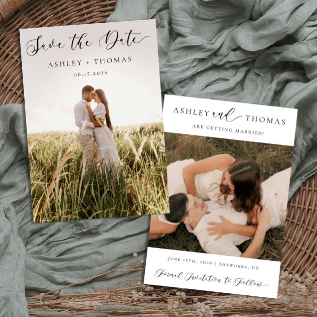 Modern Elegance Photo Wedding  Save The Date (Von Creator hochgeladen)