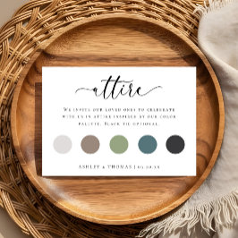 Modern Elegance Wedding Attire Card Color Palette  Begleitkarte