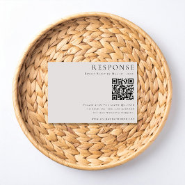 Modern Elegance WeddinRSVP QR Code Card RSVP Karte