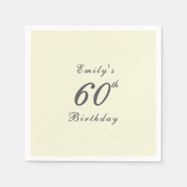 Modern Elegant 60th Birthday Party Paper Serviette