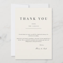 Modern & elegant Beige Danke Karte