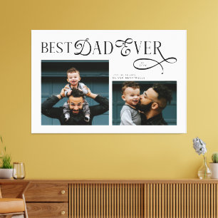 Modern Elegant Bester Vater Aller Zeiten 2 Fotos V Leinwanddruck
