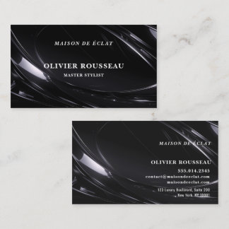 Modern Elegant Black Metallic2 Master Stylist Visitenkarte