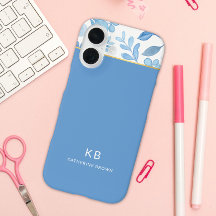 Modern Elegant Blue Floral Pattern 