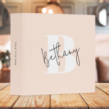 Modern Elegant Blush Pink Monogram