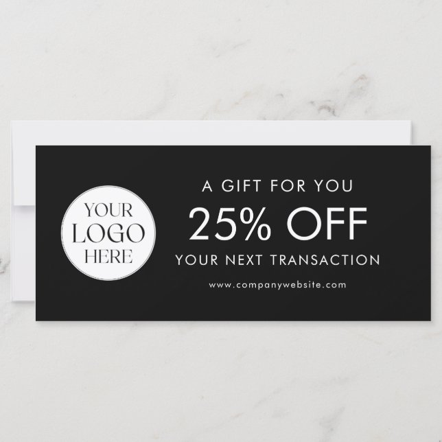 Modern Elegant Business Logo Discount Card (Rückseite)
