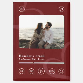 Modern Elegant Chic Music Player Photo Valentine's Magnet