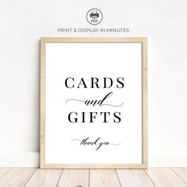 Modern Elegant Classic Cards and Gifts Sign Poster