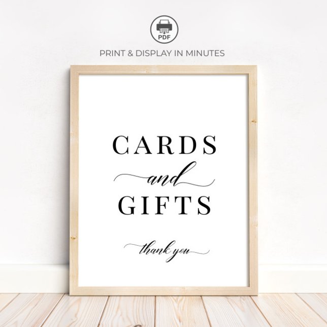 Modern Elegant Classic Cards and Gifts Sign Poster (Von Creator hochgeladen)
