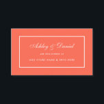 Modern Elegant Coral Wedding Registry Insert Card<br><div class="desc">Moderne,  elegante und dennoch einfache Korallen- und White-Wedding-Registrierungskarte</div>