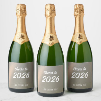 Modern Elegant Custom Brushed Metal New Years