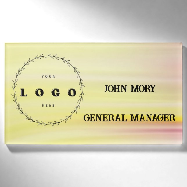 modern Elegant Custom Name Title Employee  Namenschild (Vorderseite)